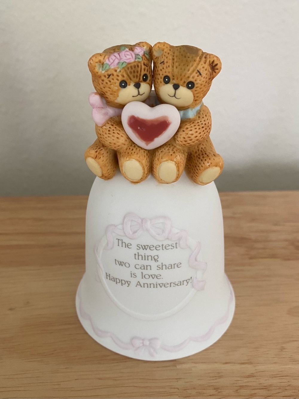 RARE Vintage 1987 Enesco Lucy Rigg Anniversary Bell Bear Figurine Collectible